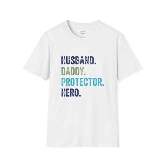 Husband Daddy Protector Hero - Unisex Softstyle T-Shirt