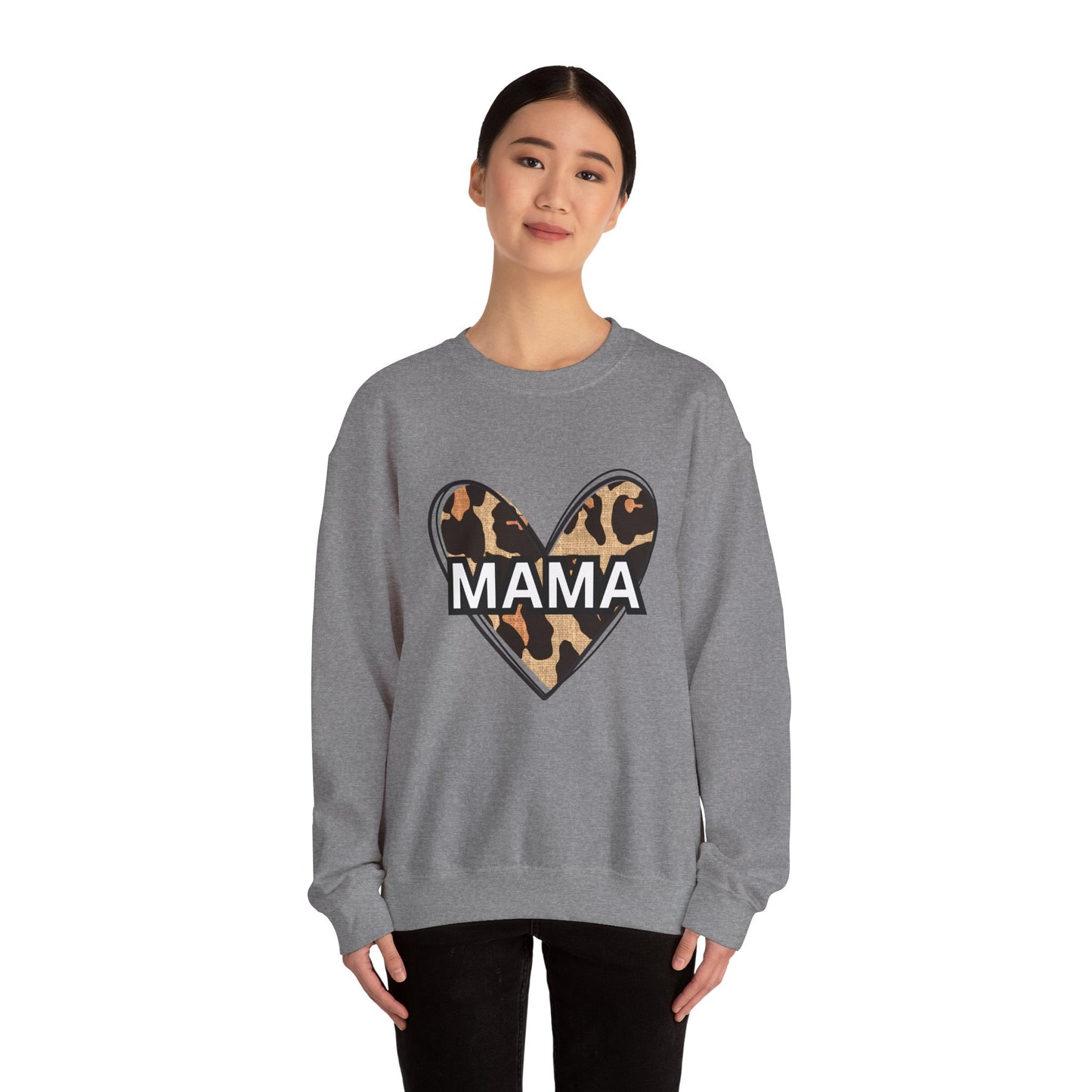 MAMA Cheetah Heart - Unisex Heavy Blend™ Crewneck Sweatshirt