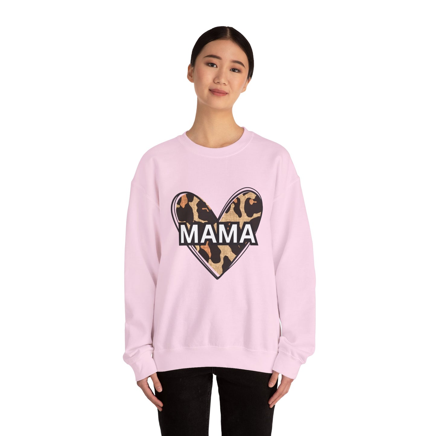 MAMA Cheetah Heart - Unisex Heavy Blend™ Crewneck Sweatshirt