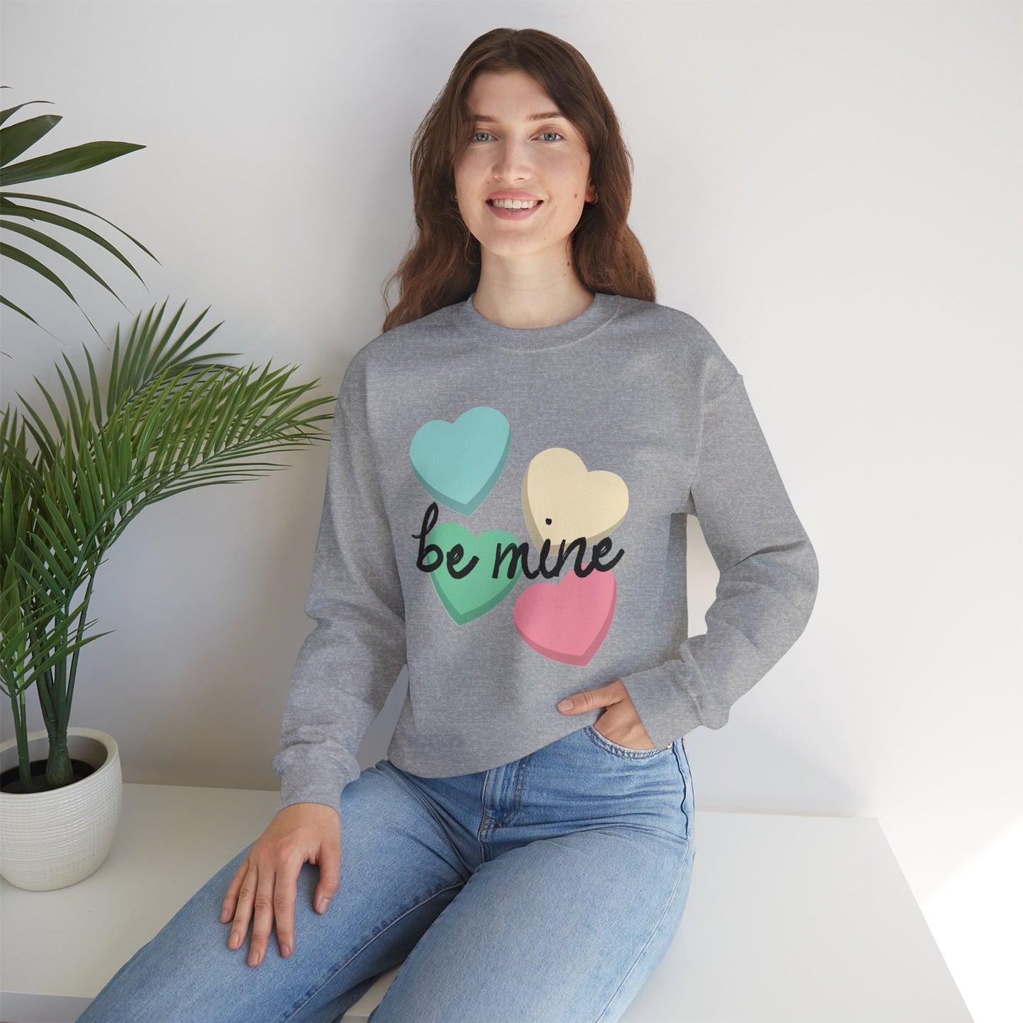 Candy Hearts Be Mine - Unisex Heavy Blend™ Crewneck Sweatshirt