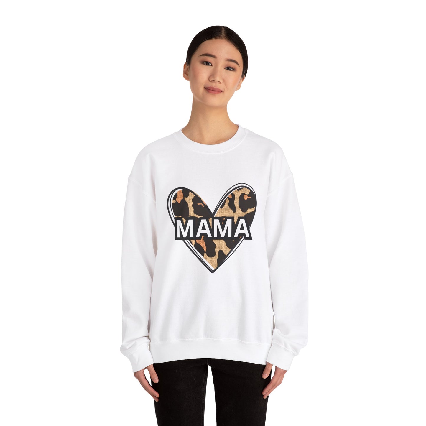 MAMA Cheetah Heart - Unisex Heavy Blend™ Crewneck Sweatshirt