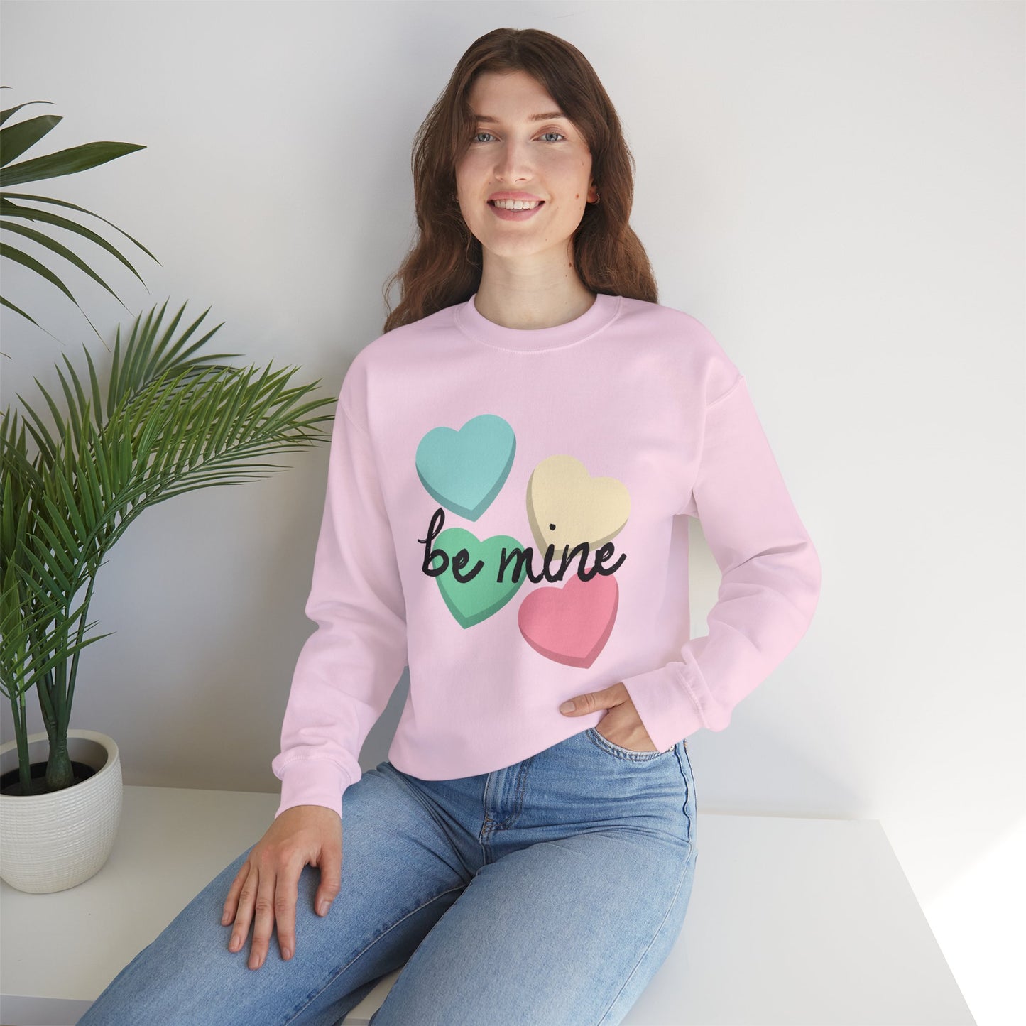 Candy Hearts Be Mine - Unisex Heavy Blend™ Crewneck Sweatshirt