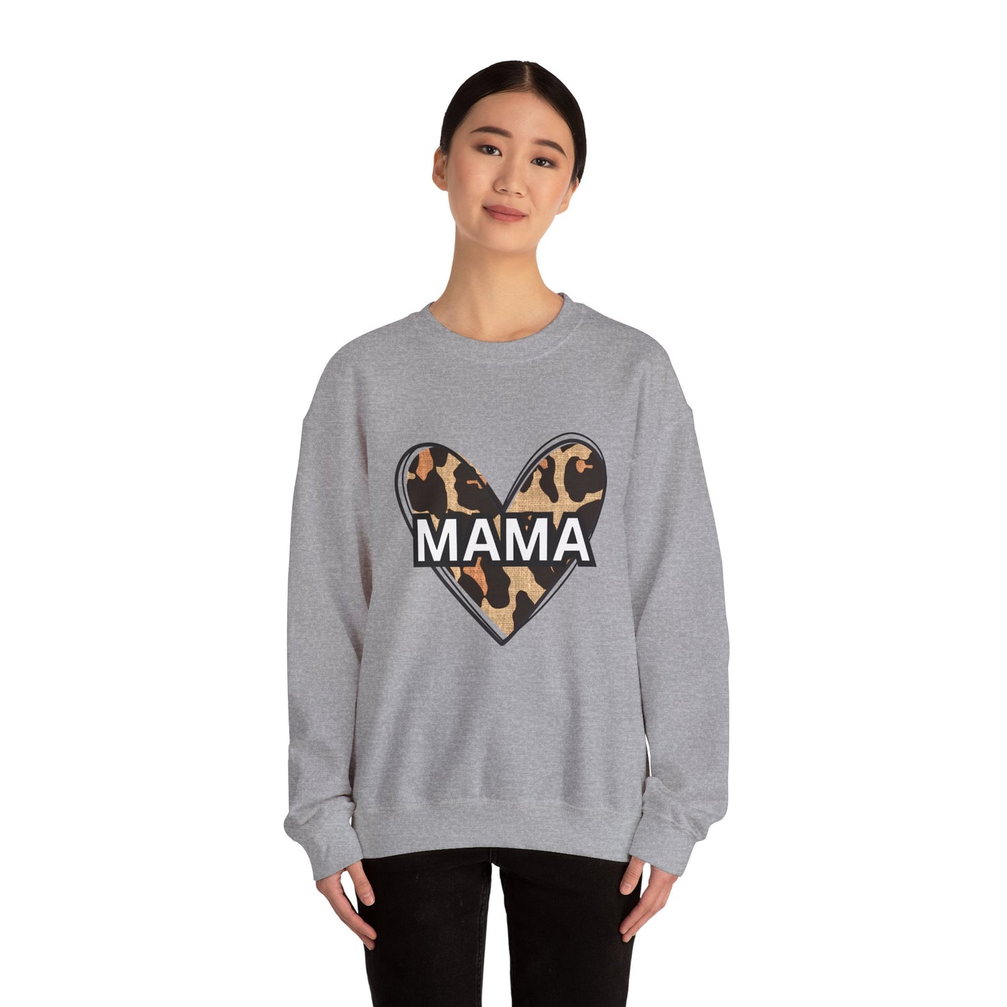 MAMA Cheetah Heart - Unisex Heavy Blend™ Crewneck Sweatshirt