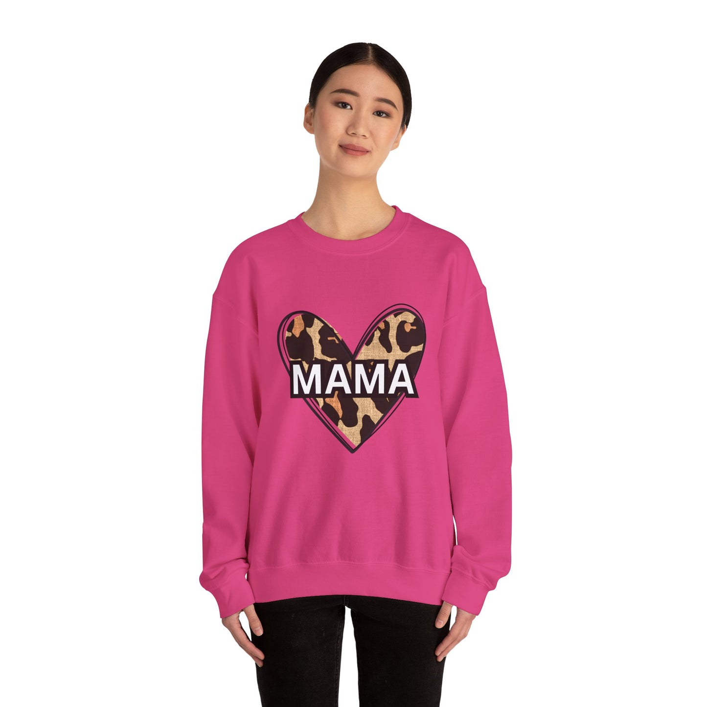 MAMA Cheetah Heart - Unisex Heavy Blend™ Crewneck Sweatshirt