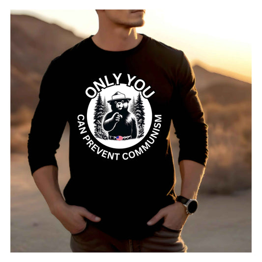 Communism Smokey the Bear Custom Unisex Ultra Cotton Long Sleeve Tee