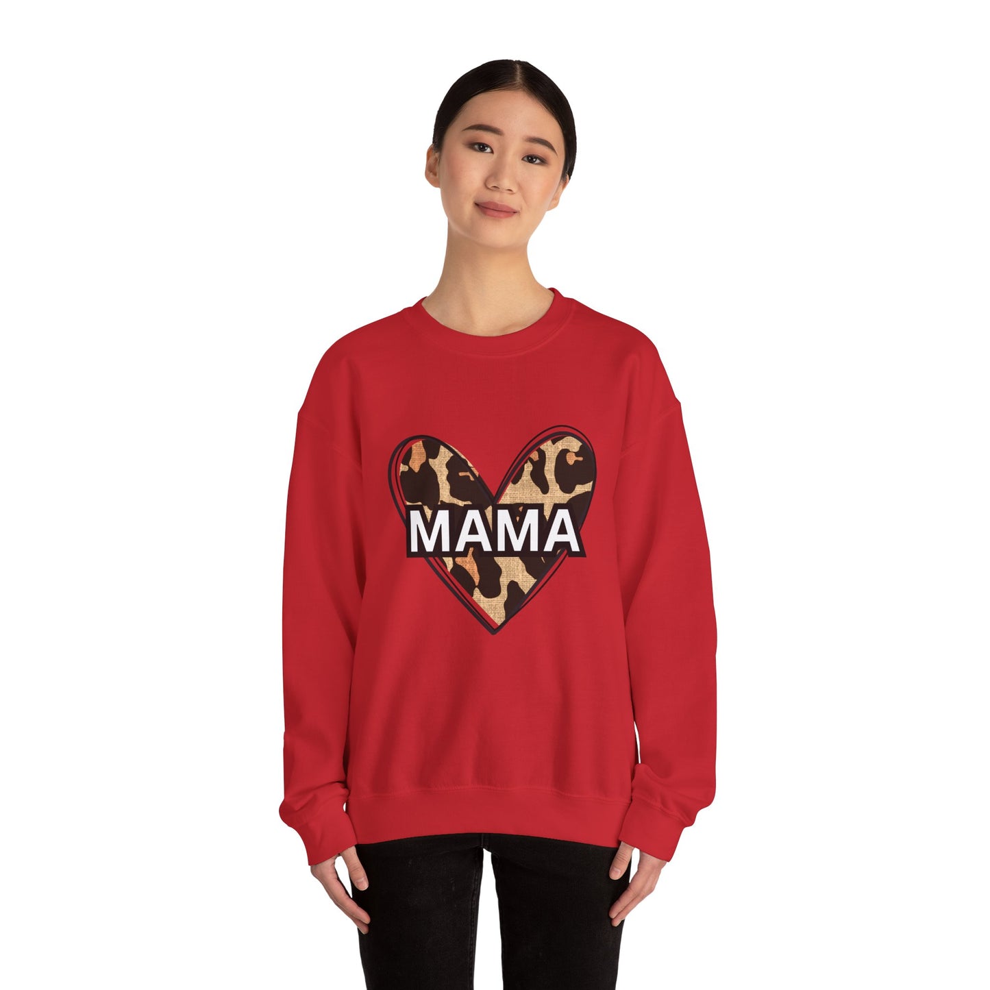 MAMA Cheetah Heart - Unisex Heavy Blend™ Crewneck Sweatshirt