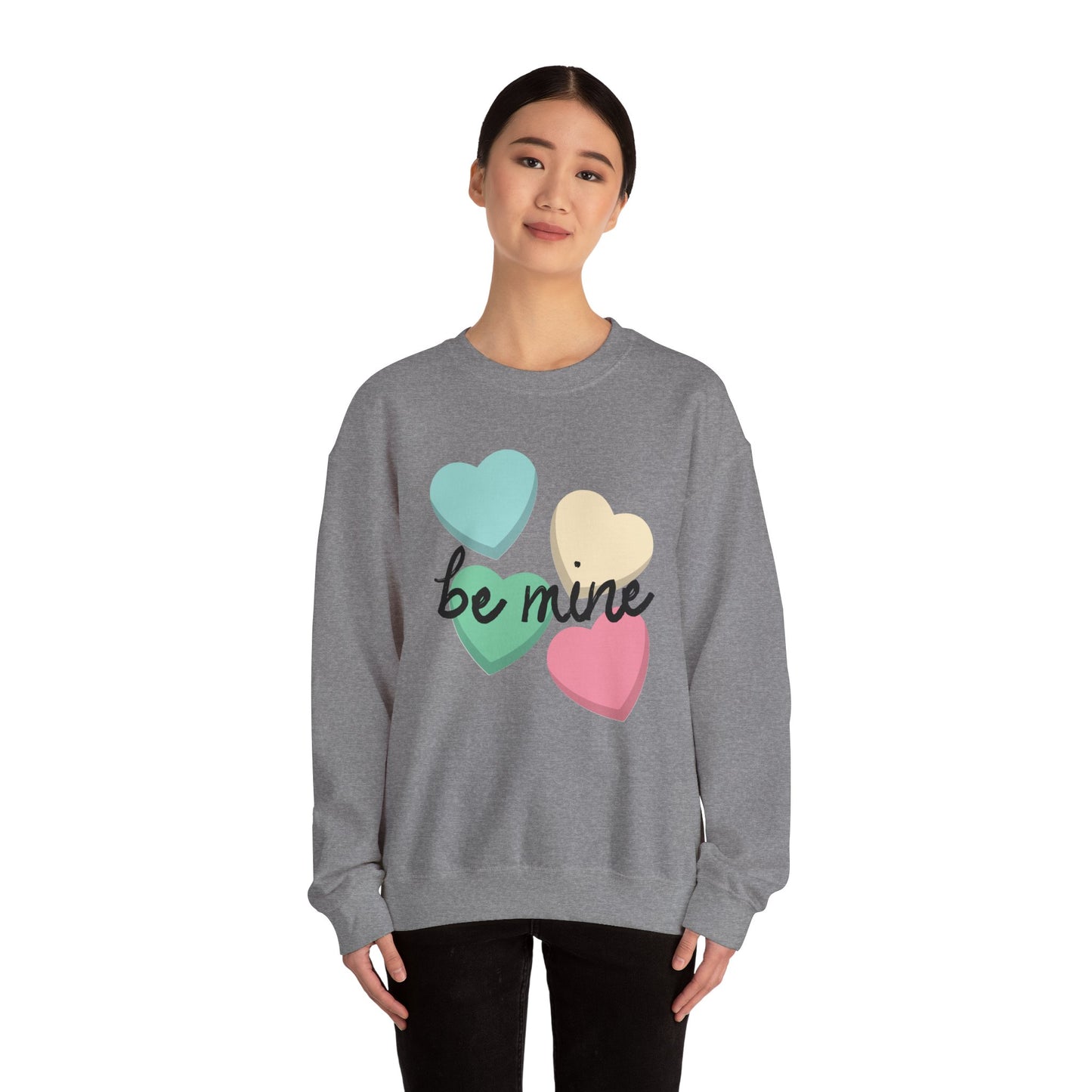 Candy Hearts Be Mine - Unisex Heavy Blend™ Crewneck Sweatshirt