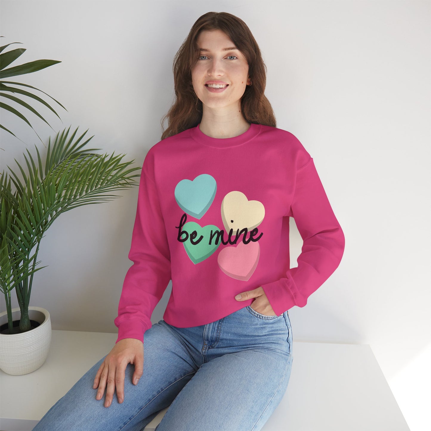 Candy Hearts Be Mine - Unisex Heavy Blend™ Crewneck Sweatshirt